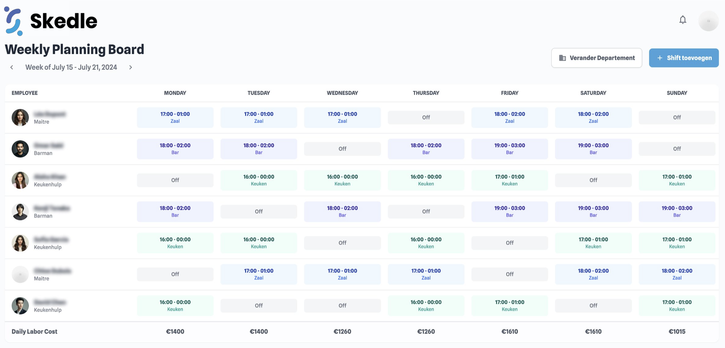 Skedle Planning Interface